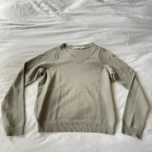 UNIQLO +J Fine Gauge Cashmere Grey V-Neck Cashmere Sweater - Size S